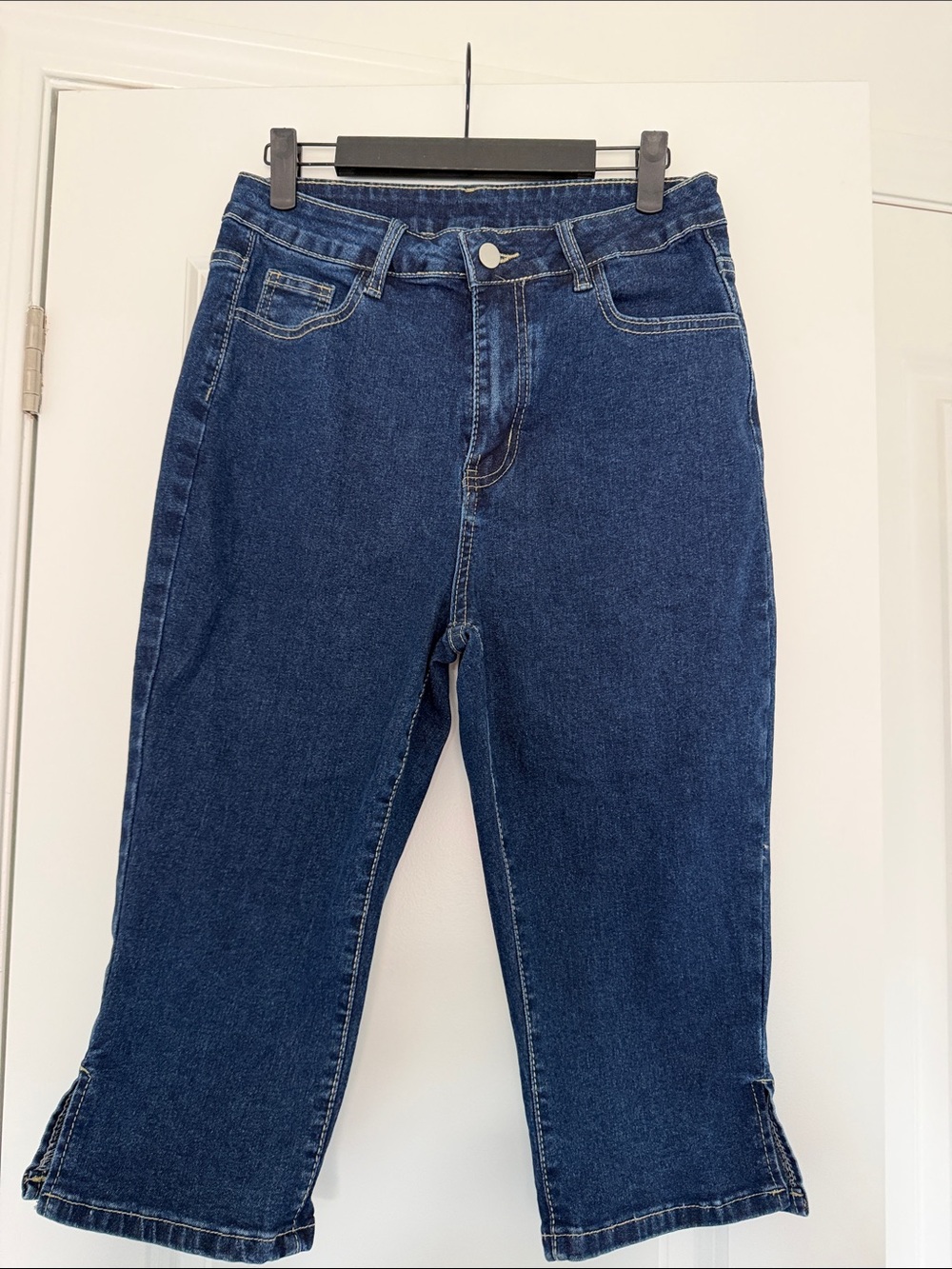 Dark Blue Women’s Denim Capri Jeans - SHEIN